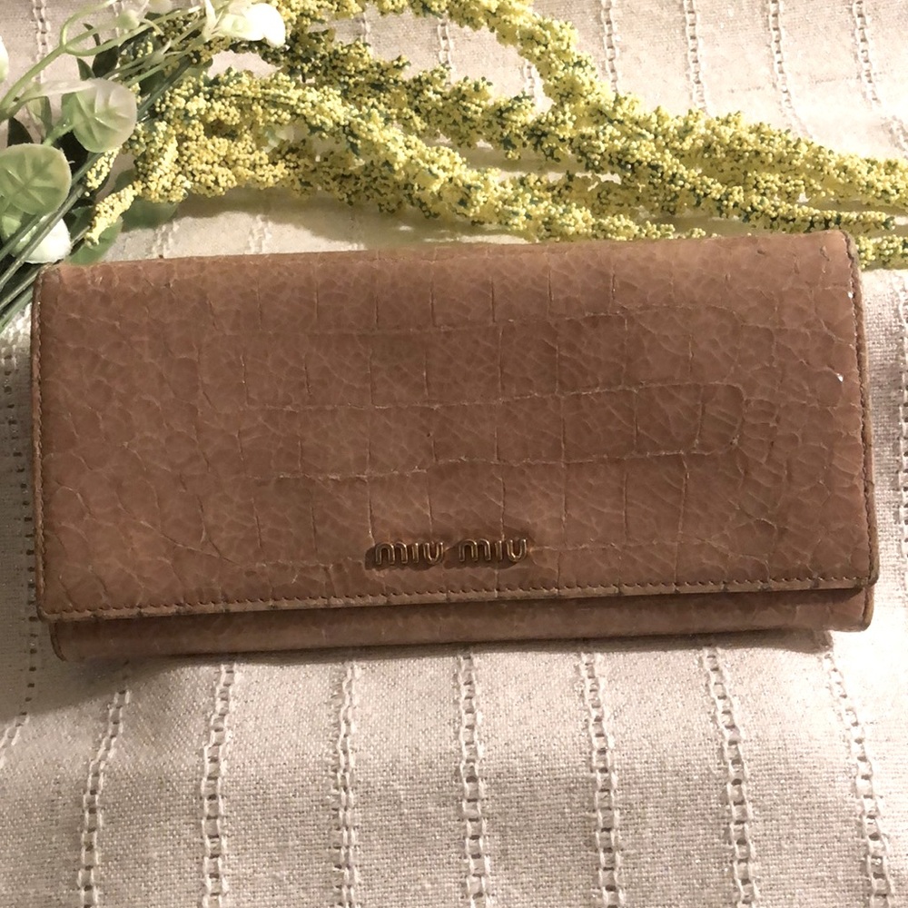 Miu Miu reptile wallet.